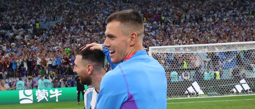 Lo Celso festejó en cancha con sus compañeros el pase a la final