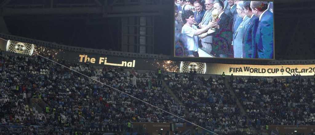 Diego Maradona fue homenajeado en la final del Mundial