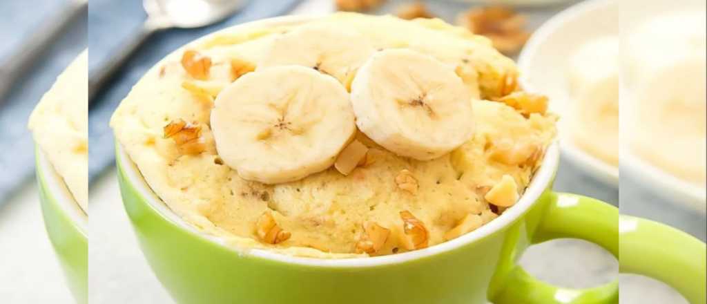 Mug cake de banana con nuez, una opción distinta para el desayuno