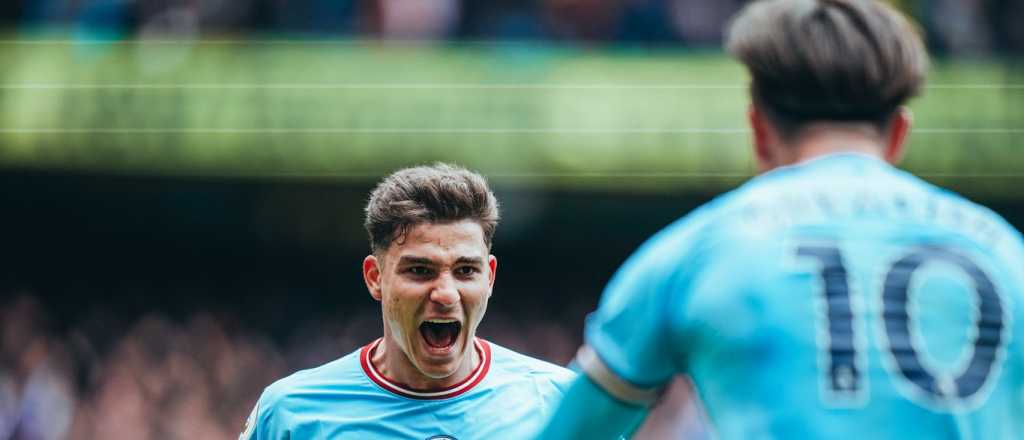 Video: el lindo gol de Julián Álvarez y el alocado festejo de Haaland