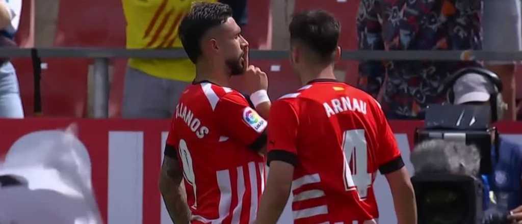 Video: Golazo de cabeza del mendocino Castellanos en la victoria del Girona