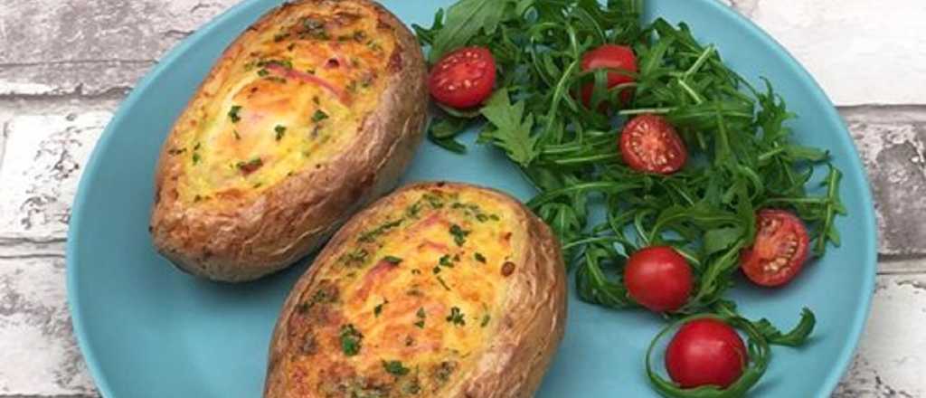 Receta deliciosa: papas rellenas al horno con un toque de jamón y queso