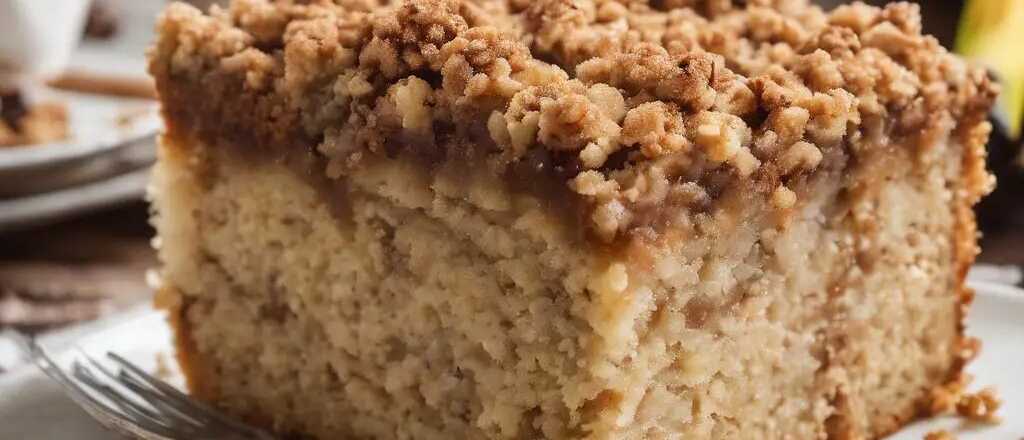 ¡Indulgencia exquisita! torta de banana con crumble de canela