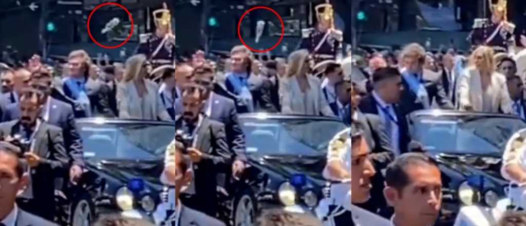 Video: le tiraron un botellazo a Javier Milei después de su discurso