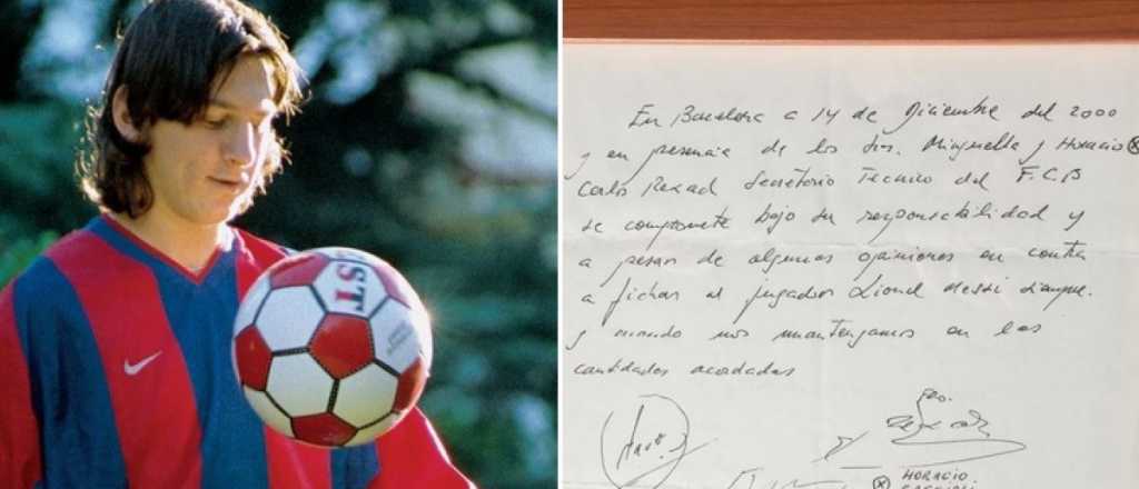 El primer contrato de Messi en una servilleta será subastado en marzo