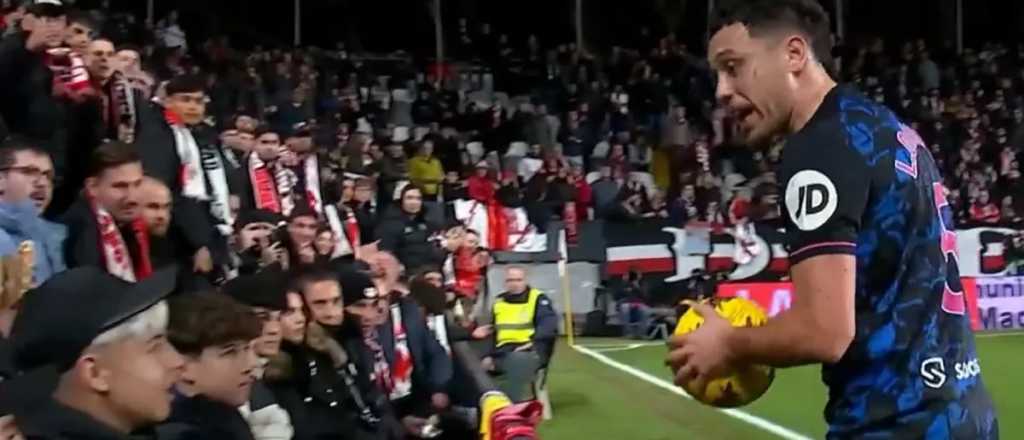 Dura sanción para el hincha que se "sarpó" con Lucas Ocampos