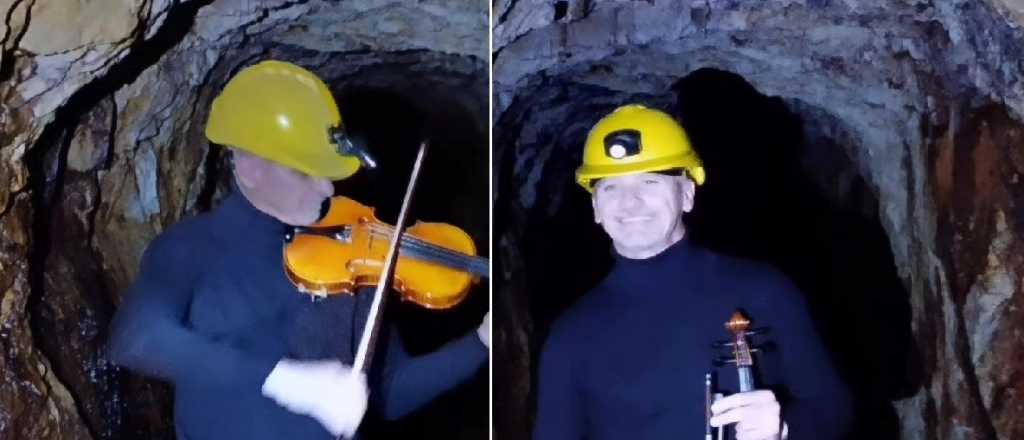 El mendocino que consiguió una insólita marca: tocar el violín en una mina