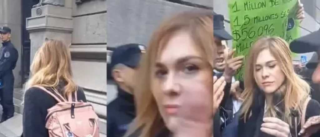 Video: Lilia Lemoine golpeó a una docente en la puerta del Congreso