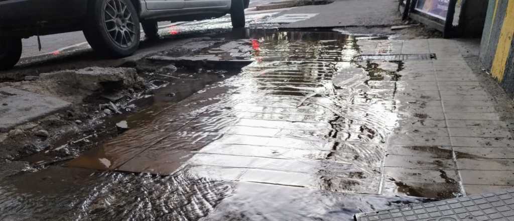 Gran pérdida de agua por robo de medidores en pleno centro de Mendoza