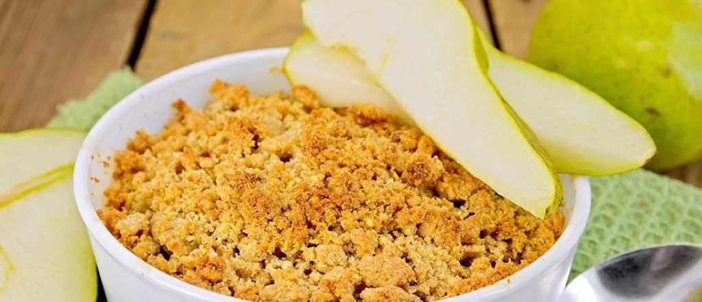 La receta justa para hacer un delicioso crumble de pera