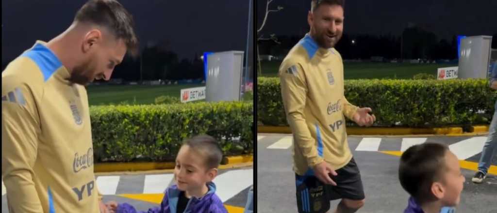 El divertido momento de Messi con un mini hincha: "¡Estás loco vos!"