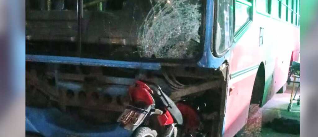 Una mujer iba en moto, chocó de frente con un micro y murió