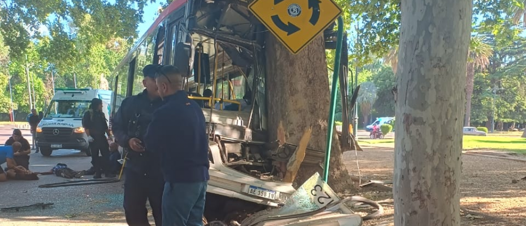 Parque San Martín: un micro se quedó sin freno, chocó y el colectivero murió 