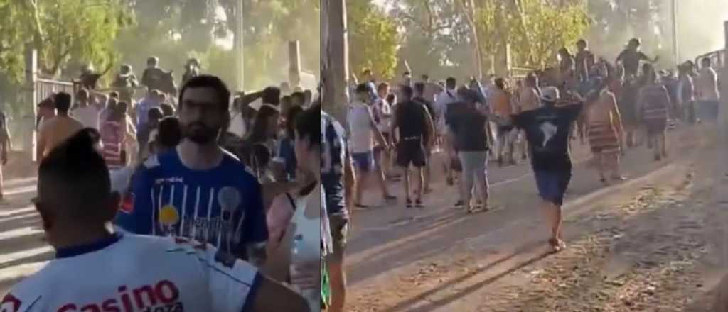 Videos: disturbios entre policías e hinchas antes de Godoy Cruz - Vélez Sarsfield