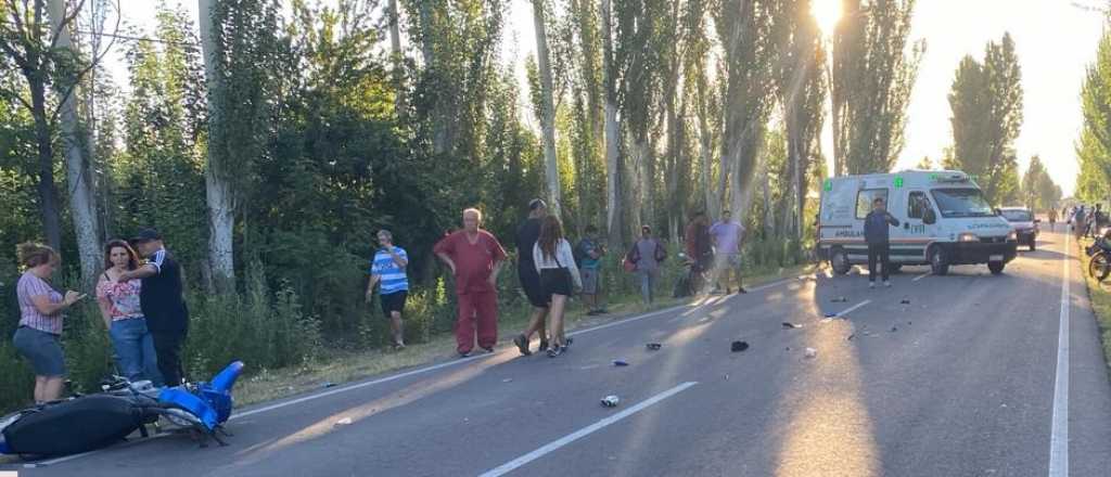 Dos motociclistas murieron al chocar de frente en San Rafael