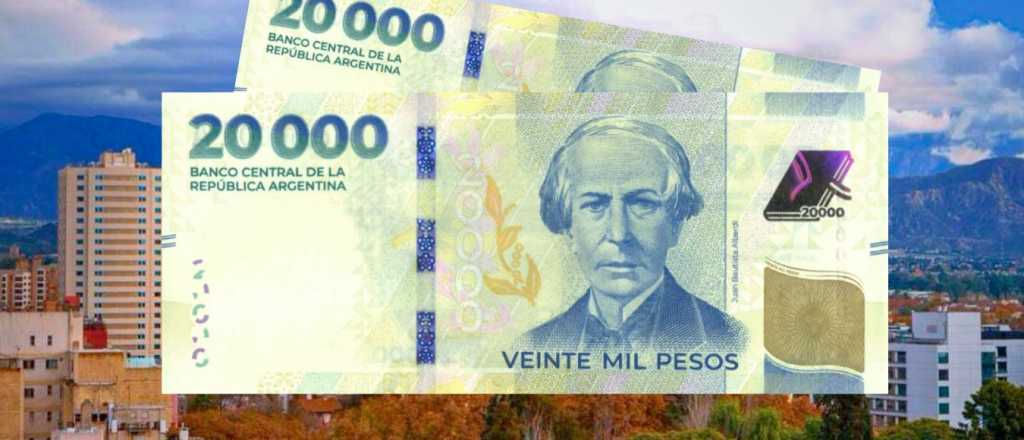 Este miércoles llegan los billetes de $20.000 a Mendoza