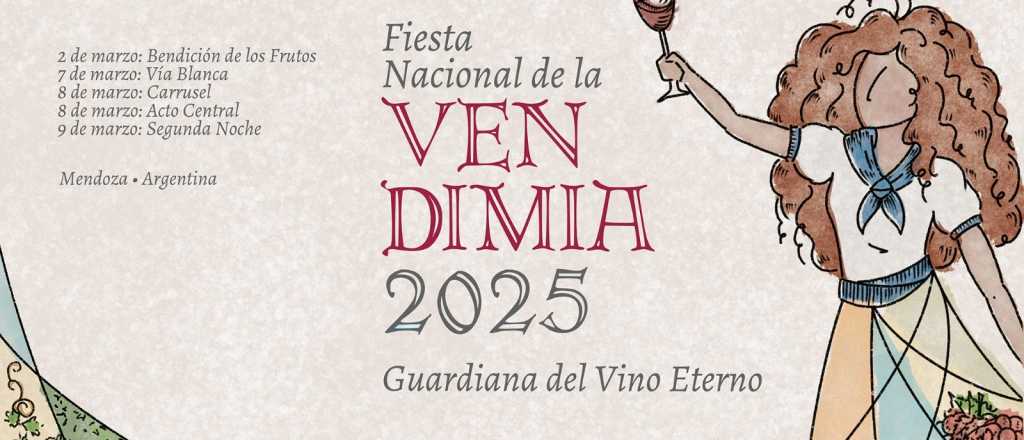 Esta es la imagen de la Vendimia 2025, "Guardiana del vino eterno"