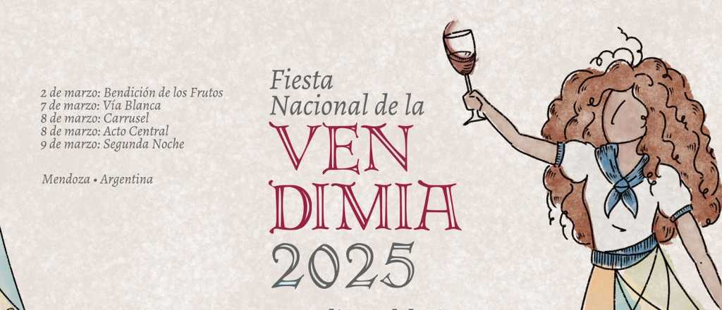 Esta es la imagen de la Vendimia 2025, "Guardiana del vino eterno"