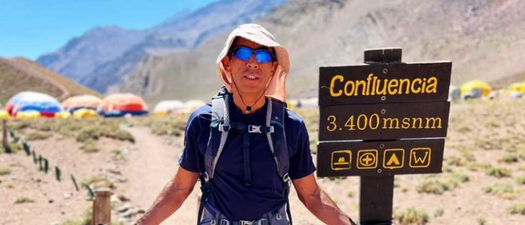 Inicia el ascenso al Aconcagua de Walter Álvarez, el mendocino ciego