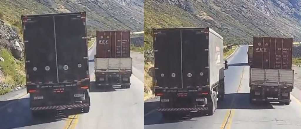 Video: un camionero irresponsable en ruta 7 no respetó la doble línea amarilla