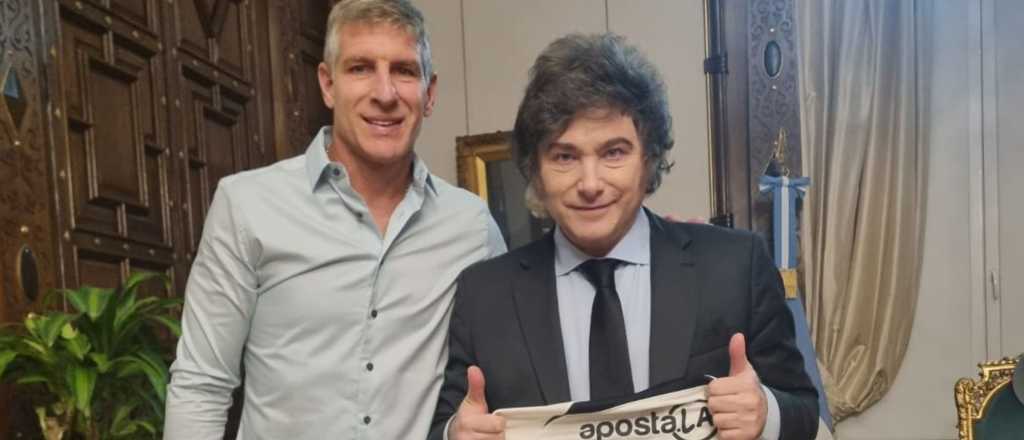 Video: Martín Palermo visitó a Javier Milei en la Casa Rosada