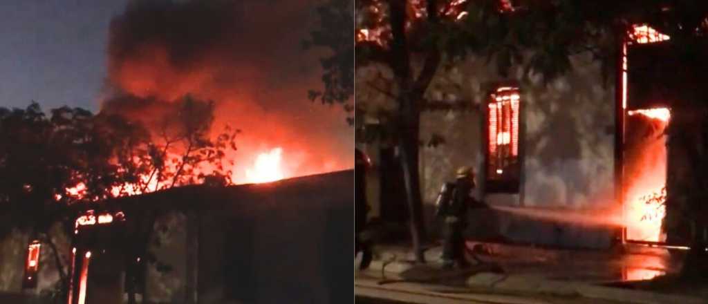 Video: incendio en una colchonería de Godoy Cruz