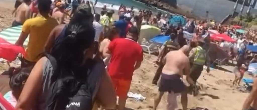 Video: sorpresiva pelea con cuchillos en una playa de Viña del Mar